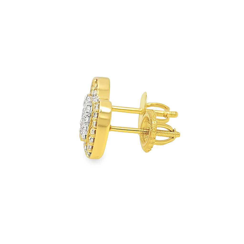 14K Yellow Gold Diamond Heart-Shaped Earrings 0.80 CTW | Jewelry Palace