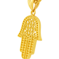 10K Yellow Gold Hamsa Hand Pendant Necklace Set – Symbol of Protection & Luck | Jewelry Palace
