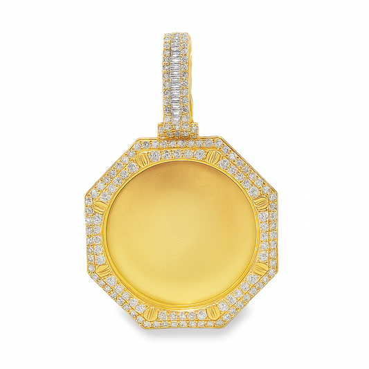 10K Yellow Gold Diamond Hexagon Memory Pendant 2.0 CTW | Jewelry Palace