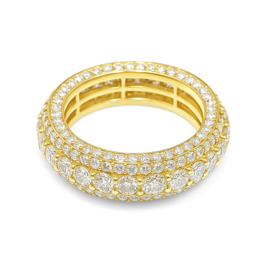 10K Yellow Gold Diamond Eternity Band 6.00 CTW | Men’s Iced-Out Round Cut Ring | Jewelry Palace