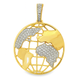 10K Yellow Gold Diamond Globe Pendant 0.625 ctw | World Map Earth Pendant for Men – Jewelry Palace