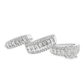 14K White Gold Diamond Trio Ring Set 3.33 ctw