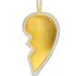 10K Yellow Gold Diamond Broken Heart Pendant 0.75 CTW | Jewelry Palace