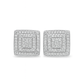 10K White Gold Diamond Square Stud Earrings 0.30 ctw | Jewelry Palace