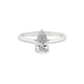 14K White Gold Lab Grown Diamond Ring with Pear Cut Diamond 1.00 ctw