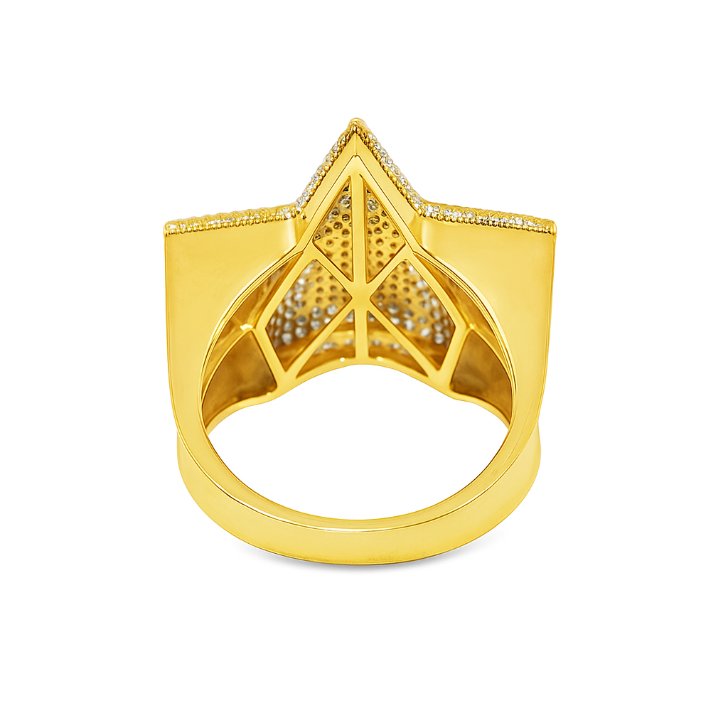 10K Yellow & White Gold Diamond Star Ring 1.14 ctw – Bold Statement Ring | Jewelry Palace Lithonia, GA