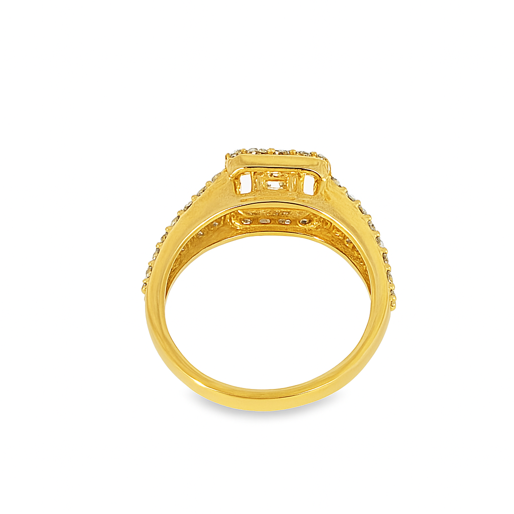 10K Yellow Gold Square Shape Baguette Diamond Ring 1.50 ctw