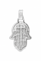 10K White Gold 1.20 CTW Diamond Hamsa Hand Pendant