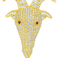 10K Yellow Gold Diamond and Ruby Goat Head Pendant 6.00 ctw