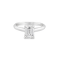 14k White Gold Lab grown Diamond Emerald Cut Diamond Solitaire Ring 1.50 ctw