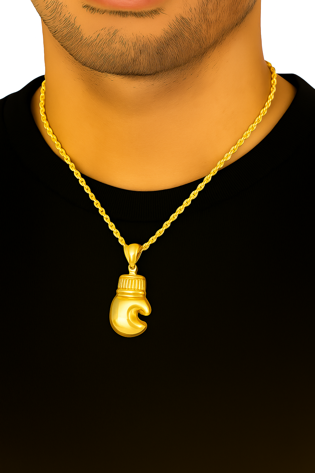 10K Yellow Gold Boxing Glove Pendant Necklace Set – Symbol of Strength & Determination | Jewelry Palace