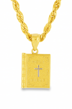 10K Yellow Gold Holy Bible Pendant Necklace Set – Symbol of Faith & Devotion | Jewelry Palace