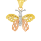 10K Tri-Color Gold Butterfly Pendant Necklace Set – Symbol of Beauty & Transformation | Jewelry Palace