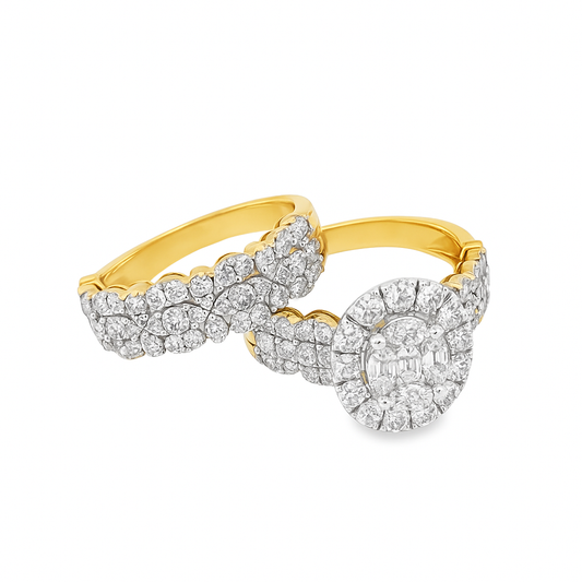 14K Yellow Gold Oval Cut Diamond Engagement Ring 2.51 ctw | Luxury Bridal Set – Jewelry Palace Lithonia GA