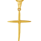 10K Yellow Gold Diamond Cross Charm Necklace Petite Faith Pendant 0.10 CTW