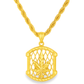 10K Yellow Gold Leaf Motif Charm Pendant Necklace | Rope Chain Design | Jewelry Palace