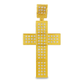 10K Yellow Gold Diamond Round Cut Cross Pendant 0.25 ctw