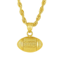 10K Yellow Gold Football Pendant Necklace | Sports Charm with Rope Chain | Jewelry Palace