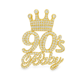 10k Yellow Gold Baguette Diamond '90s Baby' Pendant 2.75 ctw