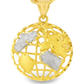 10K Yellow Gold World Map Globe Pendant Necklace Set – Travel & Adventure Symbol | Jewelry Palace