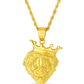 10K Yellow Gold Crowned Lion Head Pendant Necklace Set – King of the Jungle Design | Jewelry Palace