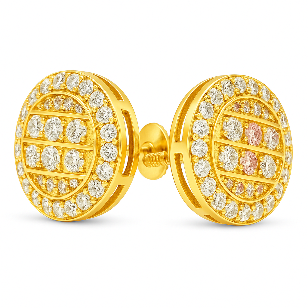 10K Yellow Gold Diamond Round Stud Earrings 0.50 CTW | Jewelry Palace