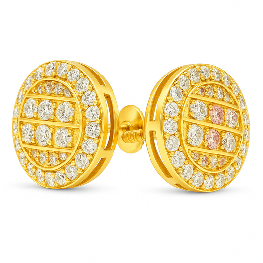 10K Yellow Gold Diamond Round Stud Earrings 0.50 CTW | Jewelry Palace