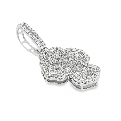10K Yellow and White Gold Baguette Fancy Cross with 3.00 CTW Diamonds