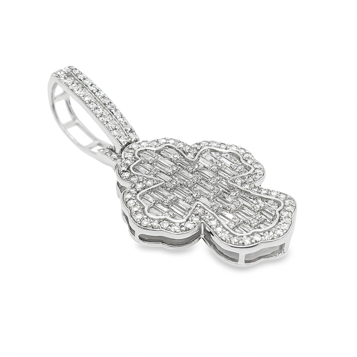 10K Yellow and White Gold Baguette Fancy Cross with 3.00 CTW Diamonds