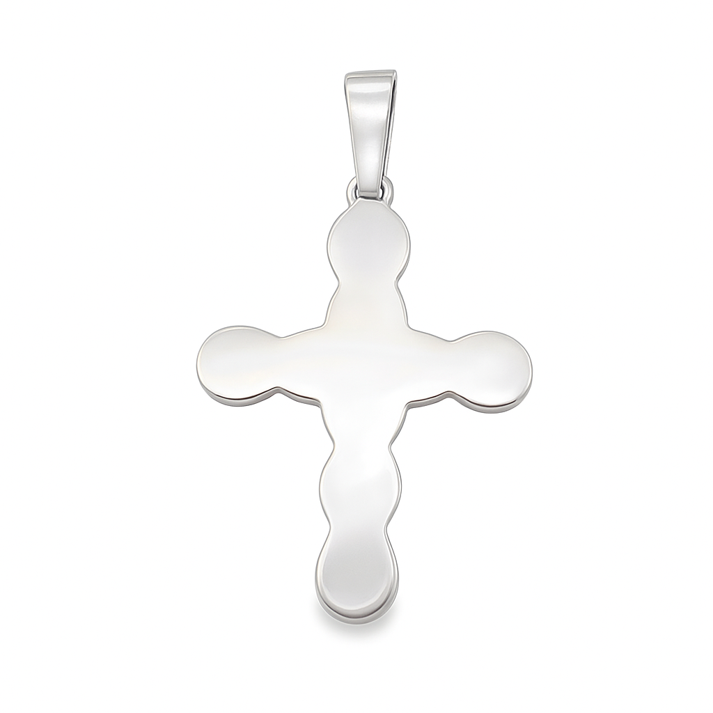 10K White Gold Elegant Diamond Cross Pendant 0.68 ctw