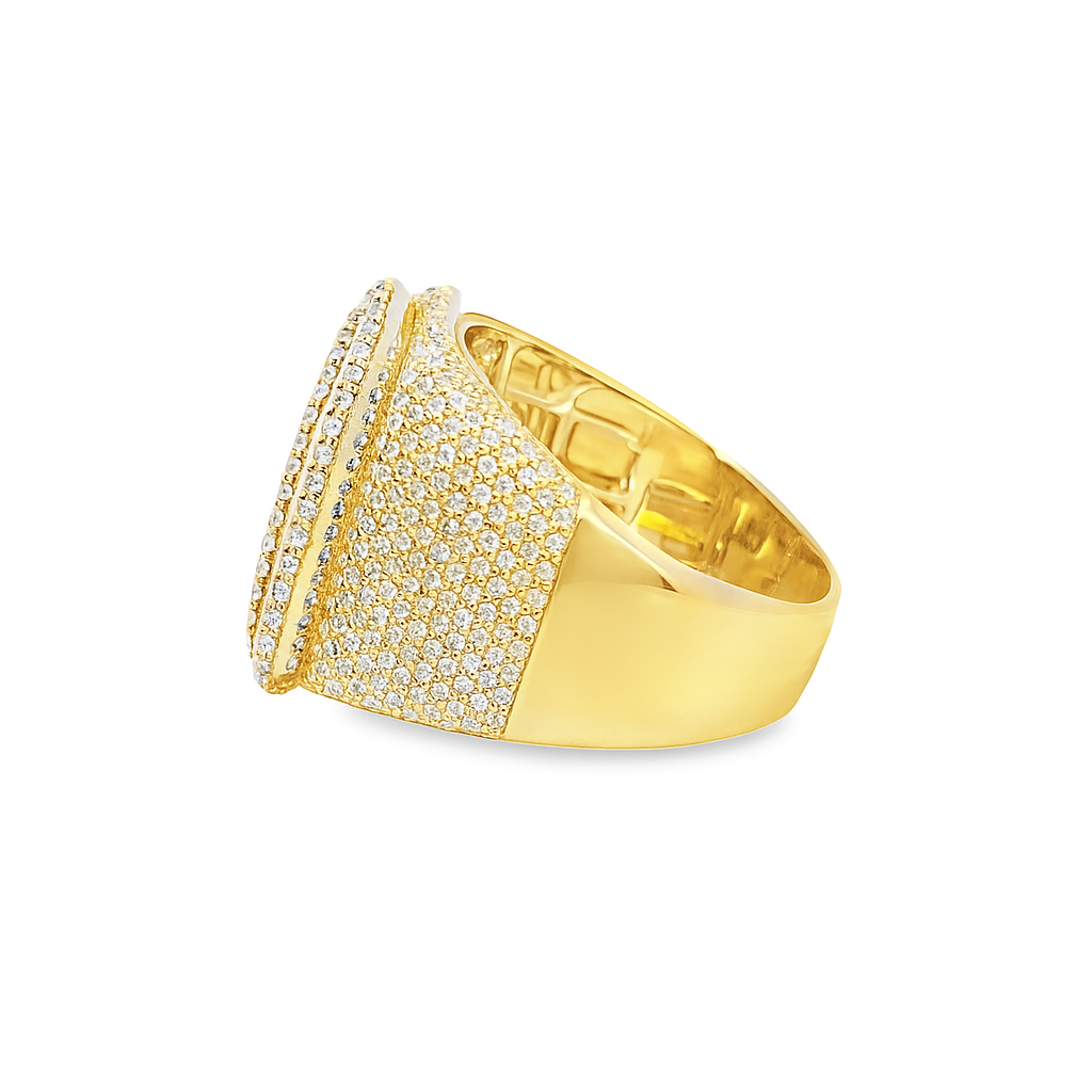 Men’s 10K Yellow Gold Diamond Cluster Ring 2.15 CTW | Iced-Out Statement Ring | Jewelry Palace