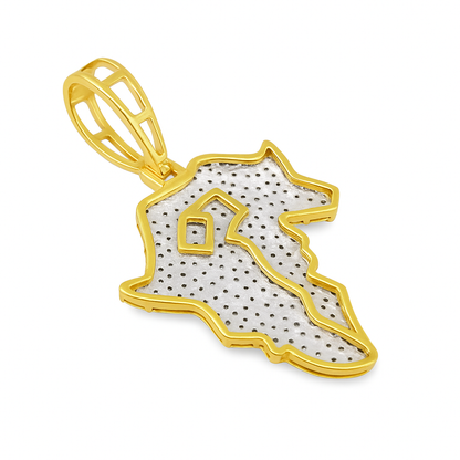 10K Yellow Gold Diamond Africa Map Pendant 0.625 CTW | Jewelry Palace