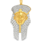 10K Yellow Gold Diamond Pharaoh Pendant 0.88 ctw | Baguette & Round Diamond Charm