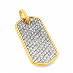 10K Yellow Gold Diamond Dog Tag Pendant 2.00 ctw – Luxury Iced-Out Tag Necklace | Jewelry Palace Lithonia, GA