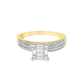10K Yellow Gold Diamond Wedding Ring Trio Set with Baguette Diamond 0.85 ctw