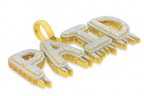 10K Yellow Gold Diamond “PAID” Pendant 1.29 ctw | Drip Letter Iced-Out Pendant