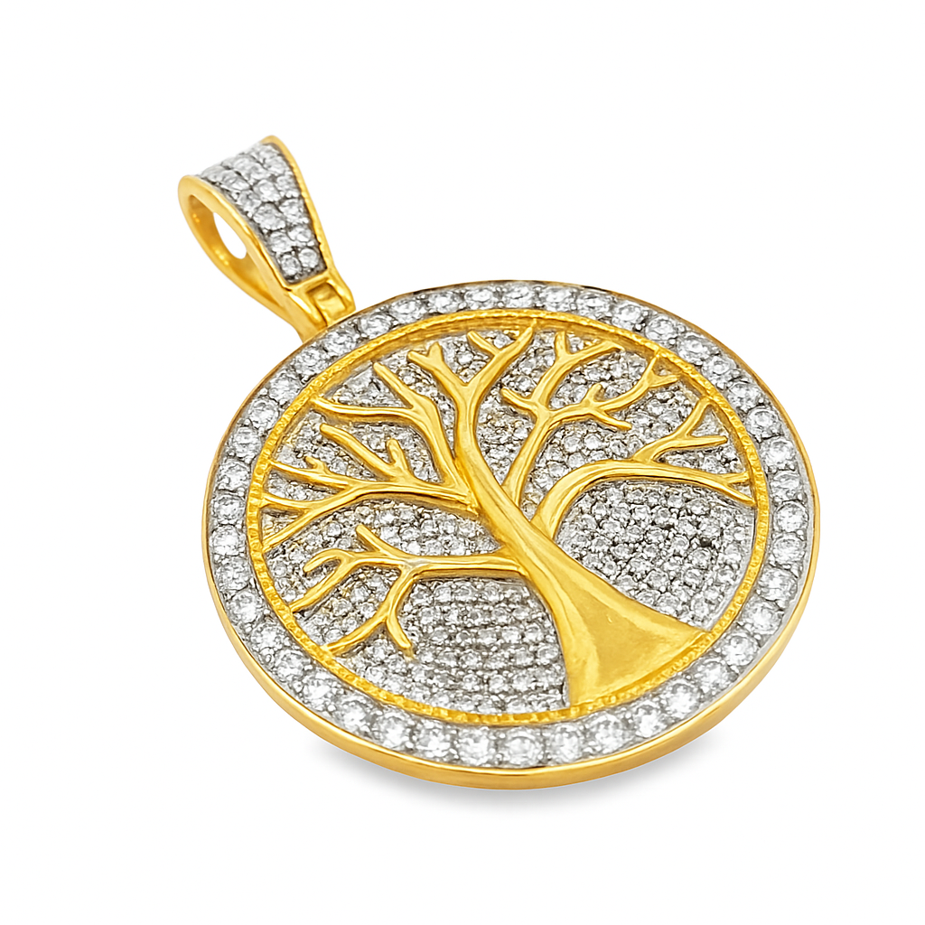 10K Yellow Gold Diamond 'Tree of Life' Pendant with Diamonds 1.25 ctw