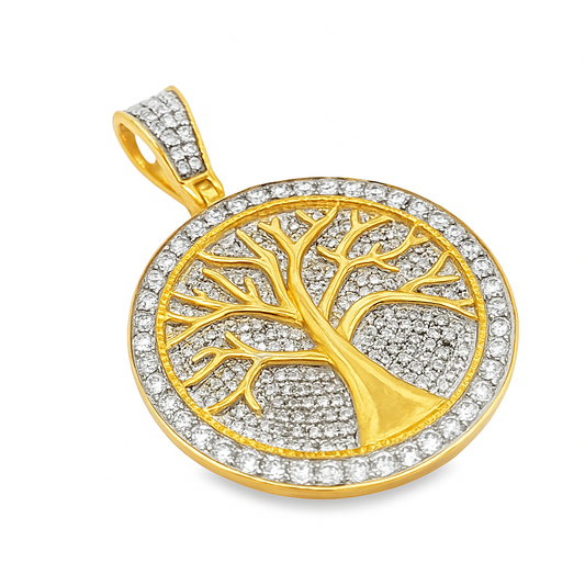 10K Yellow Gold Diamond 'Tree of Life' Pendant with Diamonds 1.25 ctw