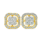 10K Yellow Gold 1.00 ctw Diamond Flower Halo Earrings | 4-Stone Design | Jewelry Palace