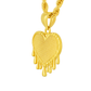 10K Yellow Gold Dripping Heart Pendant Necklace Set – Trendy & Bold Design | Jewelry Palace