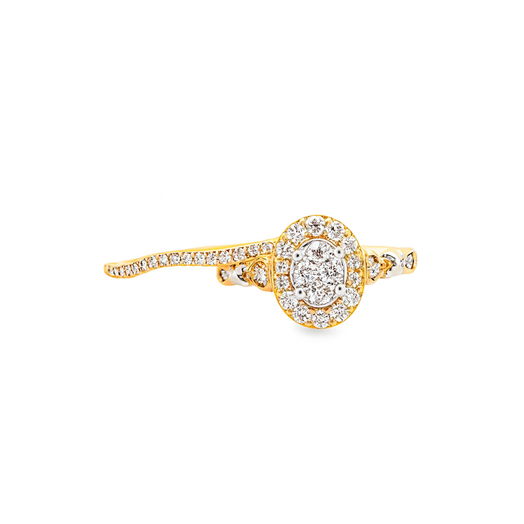 10K Yellow Gold Oval Diamond Engagement Ring Set 0.50 ctw