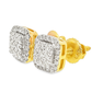 10K Yellow Gold Diamond Square Stud Earrings 0.36 ctw | Jewelry Palace