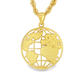 10K Yellow Gold World Map Globe Pendant Necklace Set – Travel & Adventure Symbol | Jewelry Palace