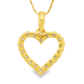 10K Yellow Gold Diamond Heart Outline Pendant Necklace 0.65 CTW