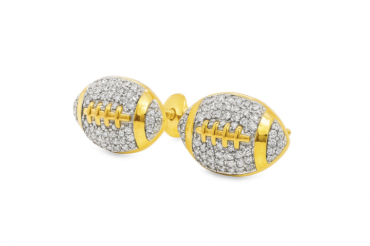 10K Yellow Gold Diamond Football Stud Earrings – 1/3 CTW | Jewelry Palace