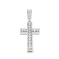 10K Yellow Gold Diamond Cross Pendant with Fancy Round Cut Diamonds 3.25 ctw