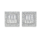 10K Yellow Gold Diamond Square Baguette Stud Earrings 0.60 CTW | Jewelry Palace
