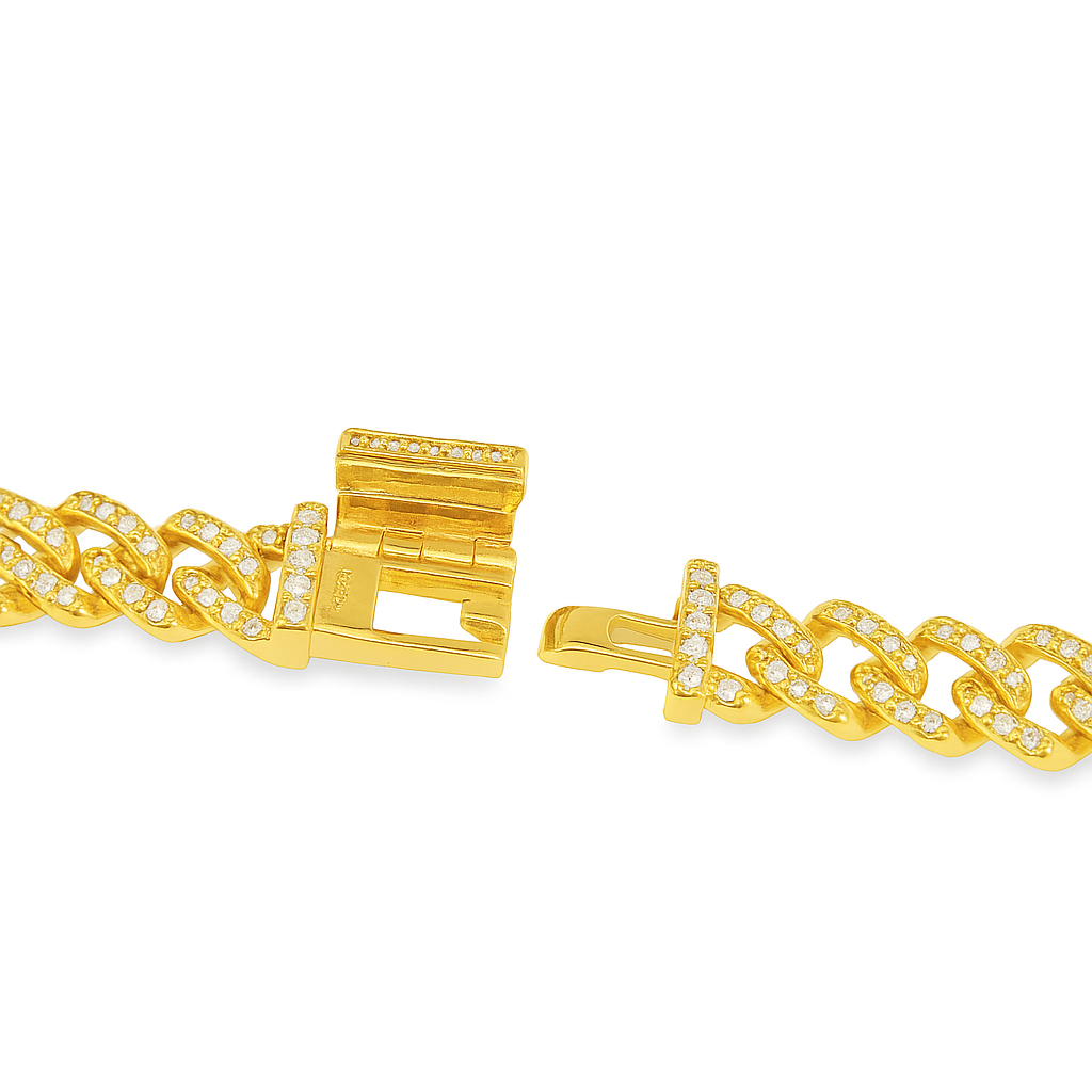 10K Yellow Gold 6MM Diamond Cuban Link Bracelet 2.47 ctw – Luxury 7" Unisex Design | Jewelry Palace
