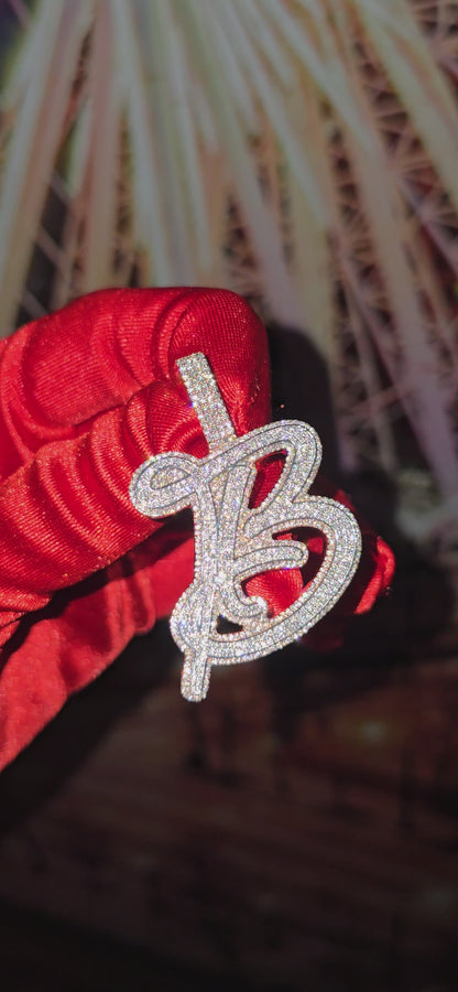 10K Gold Initial Pendant VS Natural Diamonds