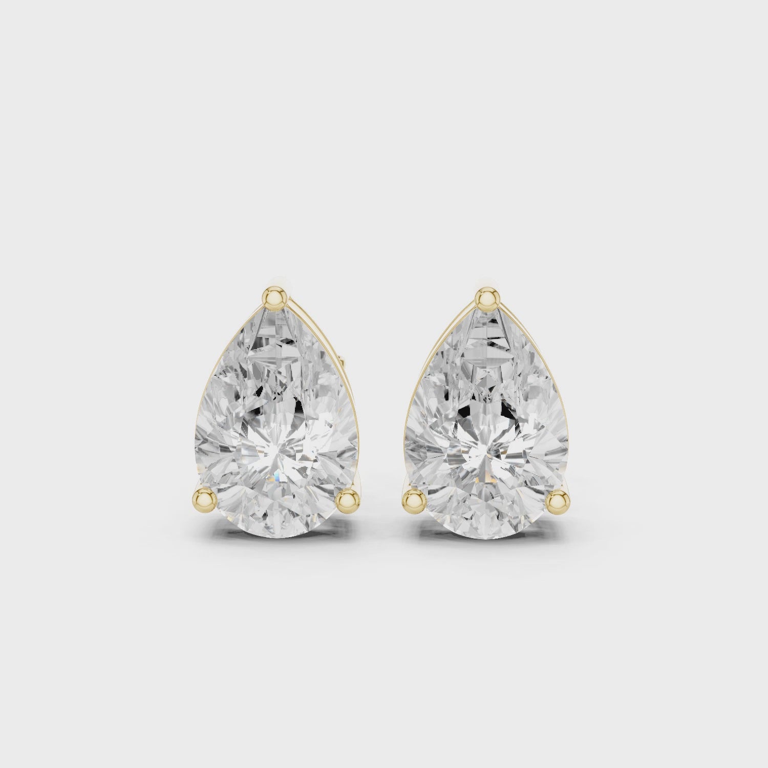 Pear Cut Lab Grown Diamond Stud Earrings 0.50–5.00 CTW in 14K Gold